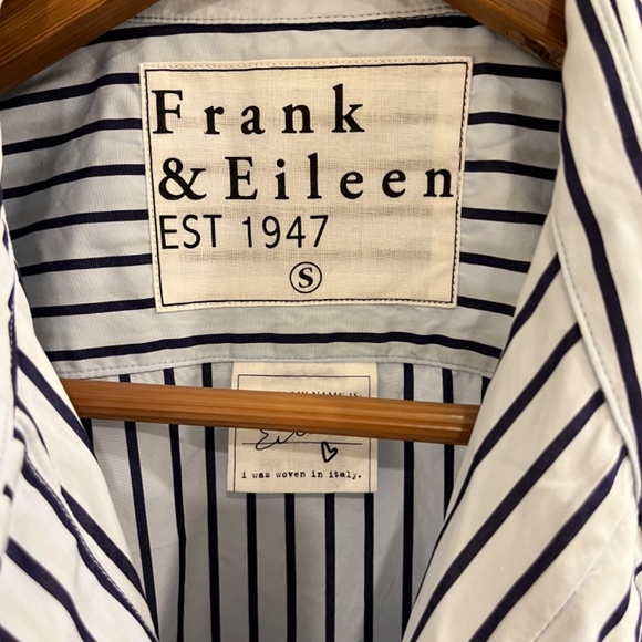 Frank & Eileen Navy Stripe Relaxed Button up Shirt - Picture 3 of 4